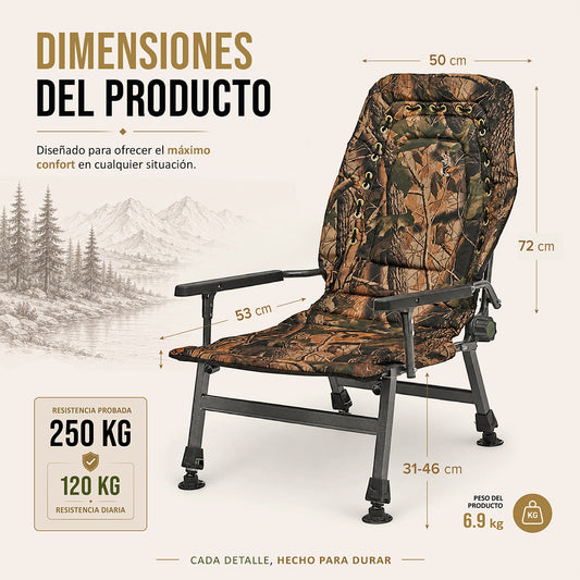 CUZO FK2 - Large folding сhair for Camping, Fishing, Garden & Outdoor, color Maple