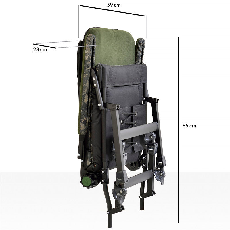 Grand fauteuil pliant inclinable pour camping, pêche, jardin et extérieur CUZO Enzo Premium