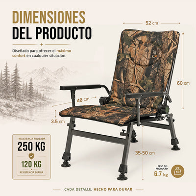 CUZO F5R – Cadeira dobrável para camping, pesca, jardim e exterior, cor bordo