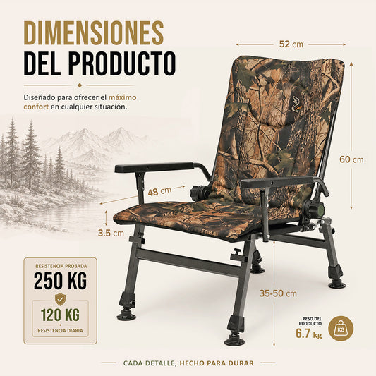 CUZO F5R - Folding сhair for Camping, Fishing, Garden & Outdoor, color Maple