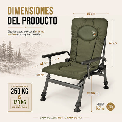 CUZO F5R – Fauteuil pliant pour camping, pêche, jardin & extérieur, couleur verte