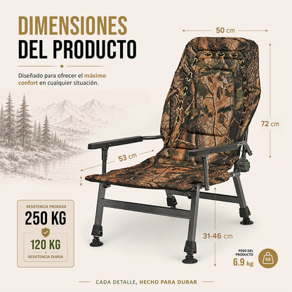 CUZO FK2 - Large folding сhair for Camping, Fishing, Garden & Outdoor, color Maple