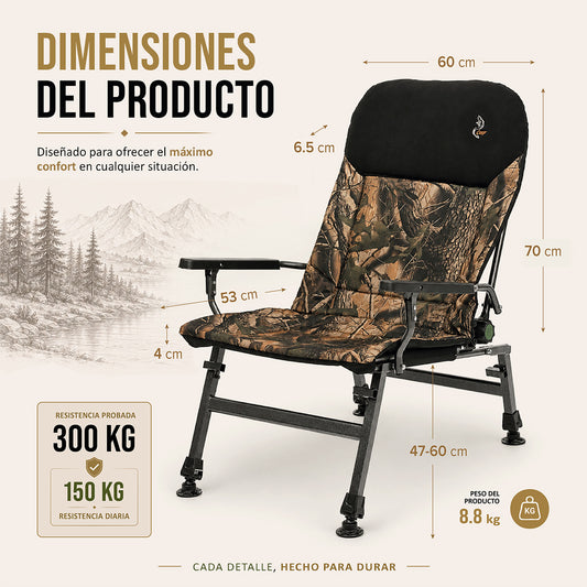 CUZO FK5 - Large folding chair for Camping, Fishing, Garden & Outdoor, color Maple