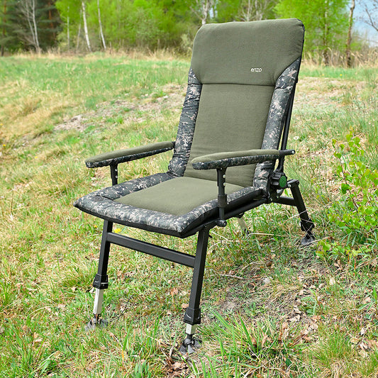 Grand fauteuil pliant inclinable pour camping, pêche, jardin et extérieur CUZO Enzo Premium