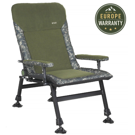 CUZO Enzo – Sillón plegable grande para Carpfishing, Camping y Exterior
