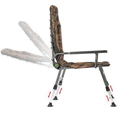 Grand fauteuil pliant inclinable pour camping, pêche, jardin et extérieur CUZO FK2