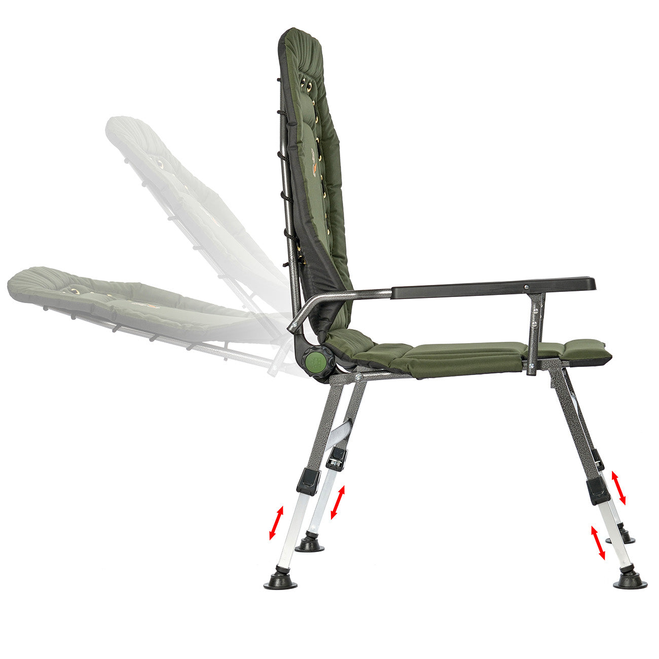Grand fauteuil pliant inclinable pour camping, pêche, jardin et extérieur CUZO FK2