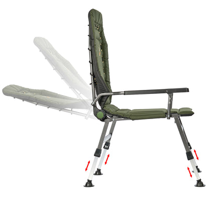 Grand fauteuil pliant inclinable pour camping, pêche, jardin et extérieur CUZO FK2