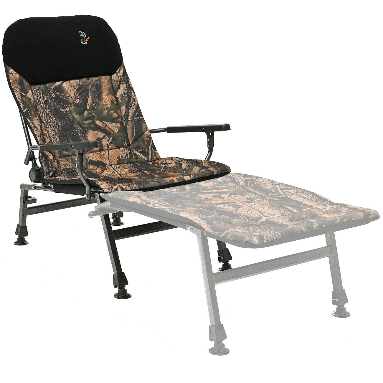 Grand fauteuil pliant inclinable pour camping, pêche, jardin et extérieur CUZO FK5 Charge Élevée