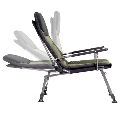 Grand fauteuil pliant inclinable pour camping, pêche, jardin et extérieur CUZO FK5 Charge Extra