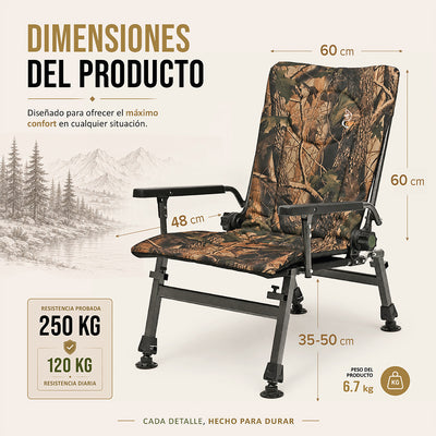 CUZO F5R – Sillón plegable para Pesca, Camping y Exterior