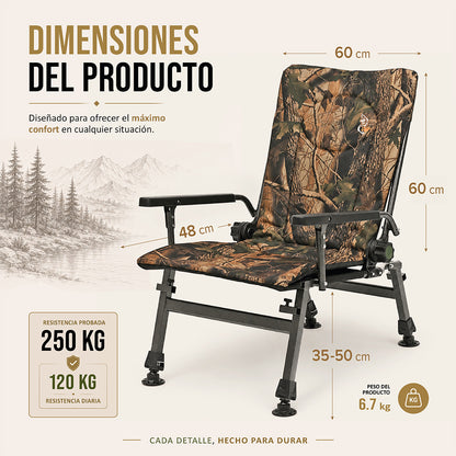 CUZO F5R – Sillón plegable para Pesca, Camping y Exterior