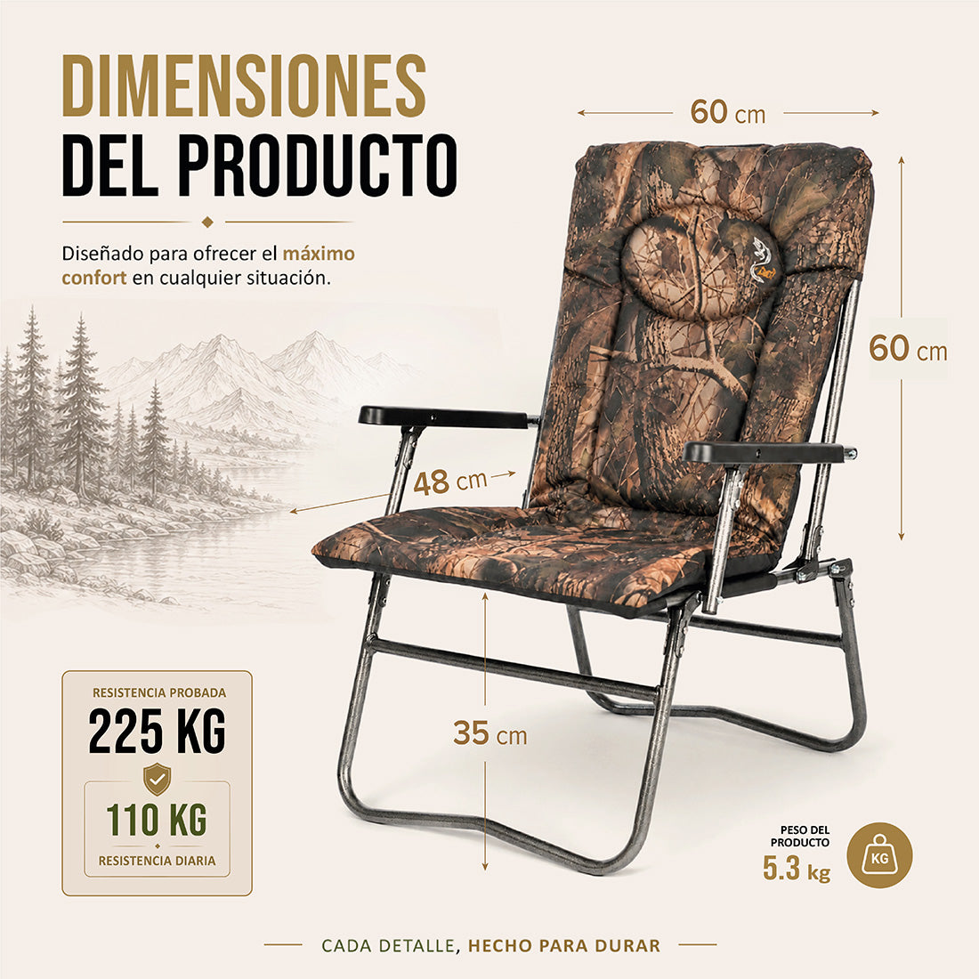 Set de 2 sillones plegables ligeros CUZO F7R