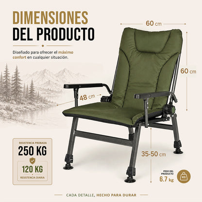 CUZO Mixo – Sillón plegable para Pesca, Camping y Exterior