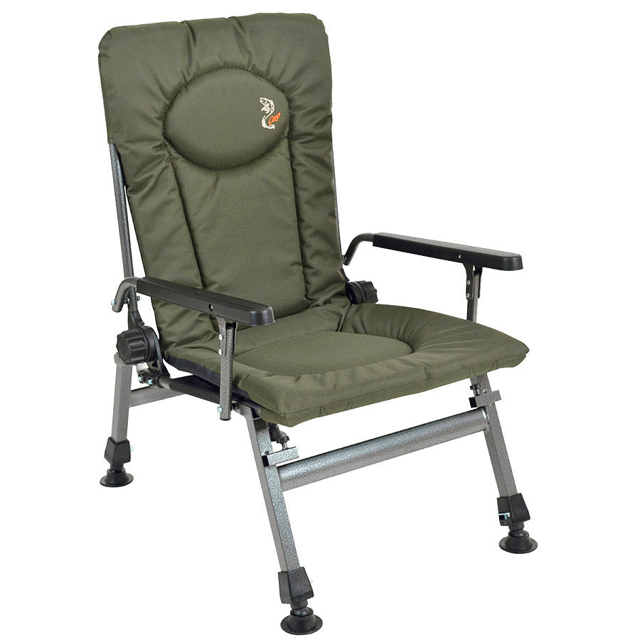 Sillón plegable reclinable con ajustes CUZO F5R, Verde