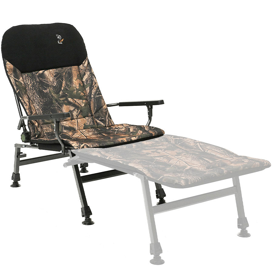 Sillón grande plegable reclinable con ajustes CUZO FK5 Extra Carga, Maple