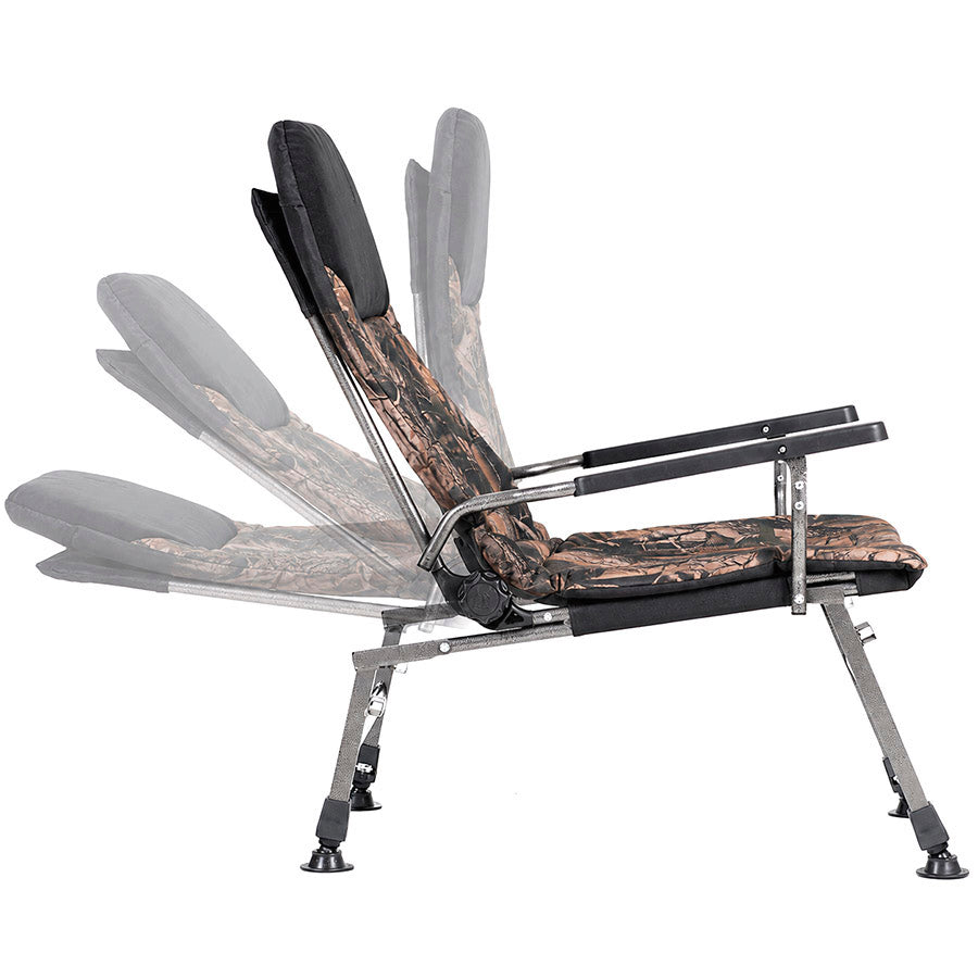 Sillón grande plegable reclinable con ajustes CUZO FK5 Extra Carga, Maple