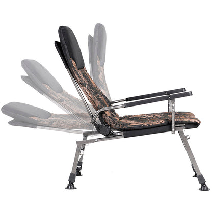 Sillón grande plegable reclinable con ajustes CUZO FK5 Extra Carga, Maple