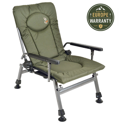 Sillón plegable reclinable con ajustes CUZO F5R, Verde