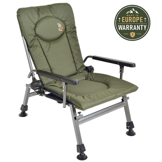Sillón plegable reclinable con ajustes CUZO F5R, Verde