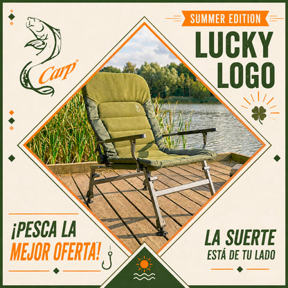 Sillón plegable reclinable con ajustes CUZO F5R, Verde